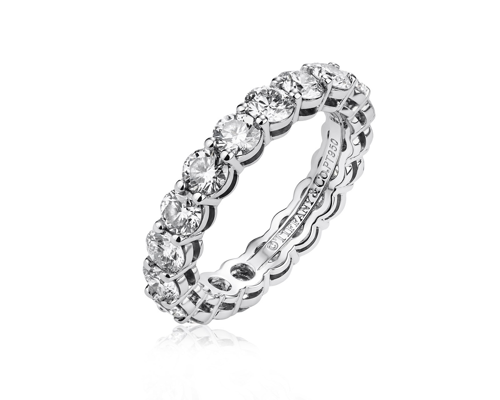 Оригинальное платиновое кольцо с бриллиантами 2.86ct Tiffany&Co Forever 040526/1
