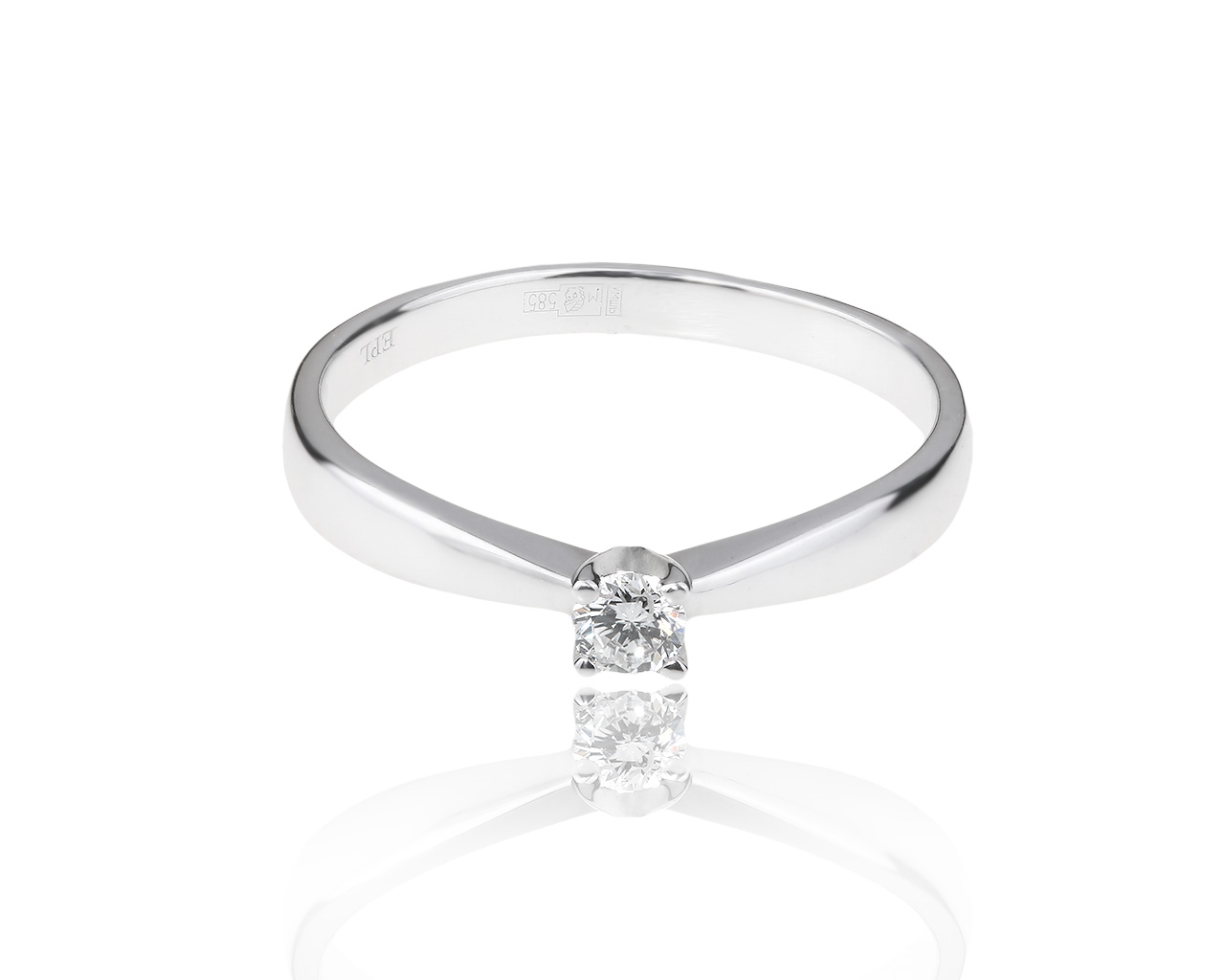 Золотое кольцо с бриллиантами 0.11ct ЭПЛ Якутские бриллианты 010419/3 Золотое кольцо с бриллиантами 0.11ct ЭПЛ Якутские бриллианты 010419/3