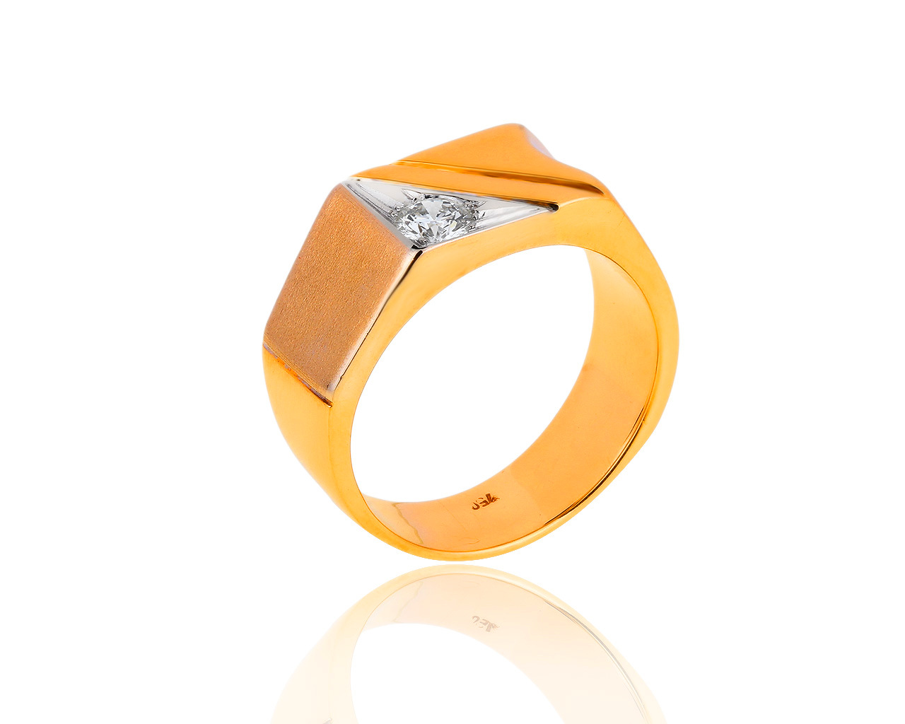 Достойное золотое кольцо с бриллиантом 0.35ct