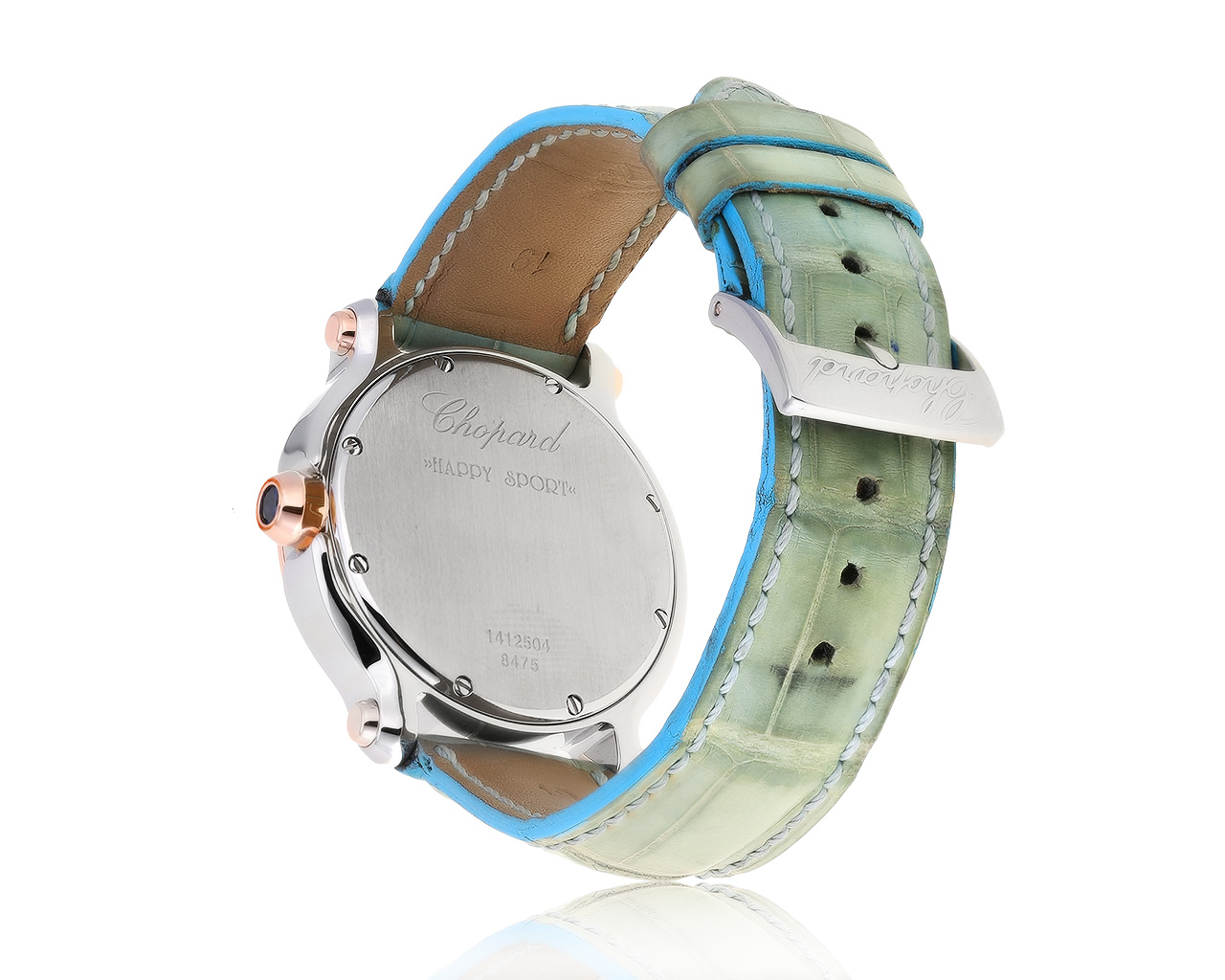 Оригинальные золотые часы с бриллиантами 0.39ct Chopard Happy Sport
