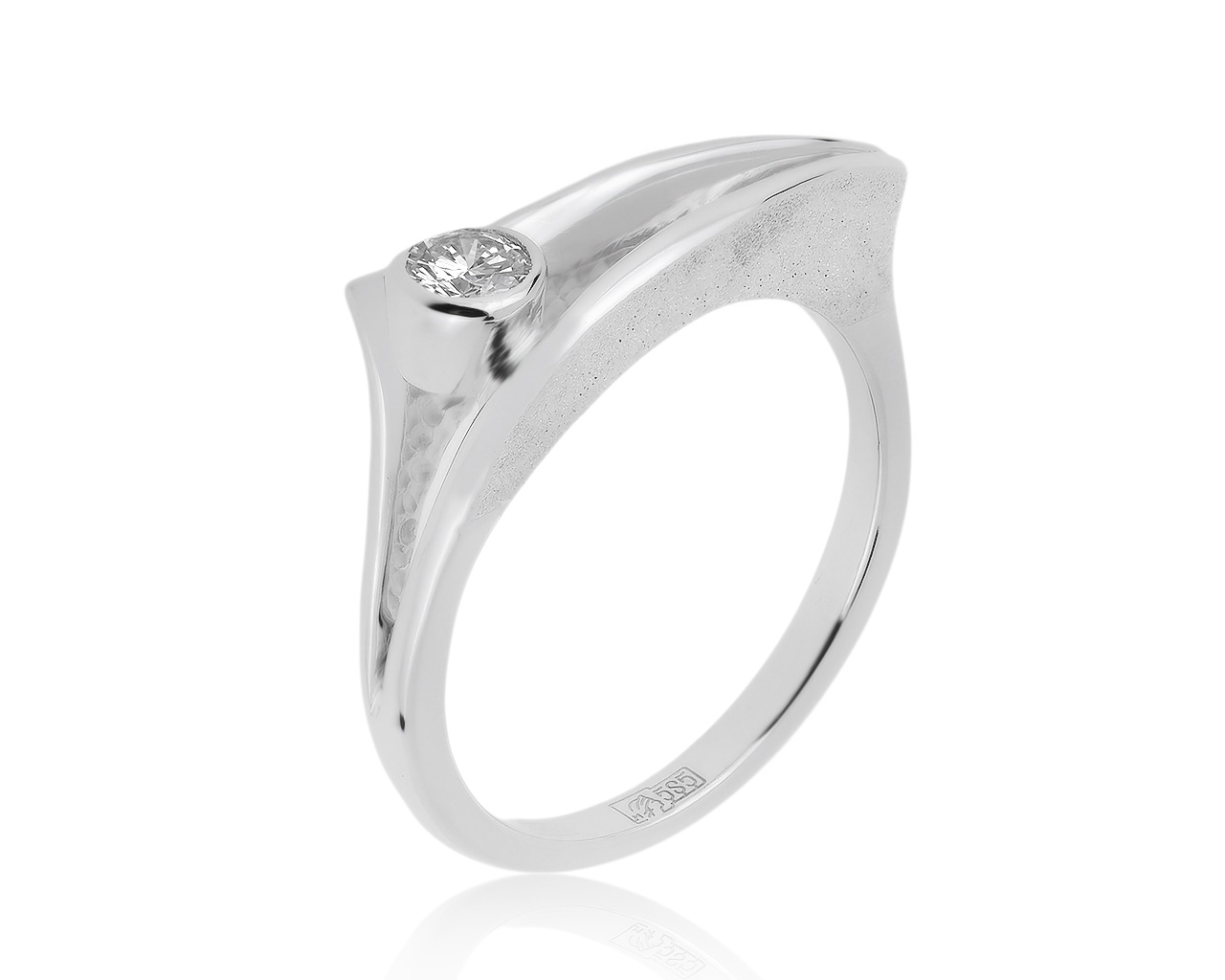 Престижное золотое кольцо с бриллиантом 0.21ct 020720/27