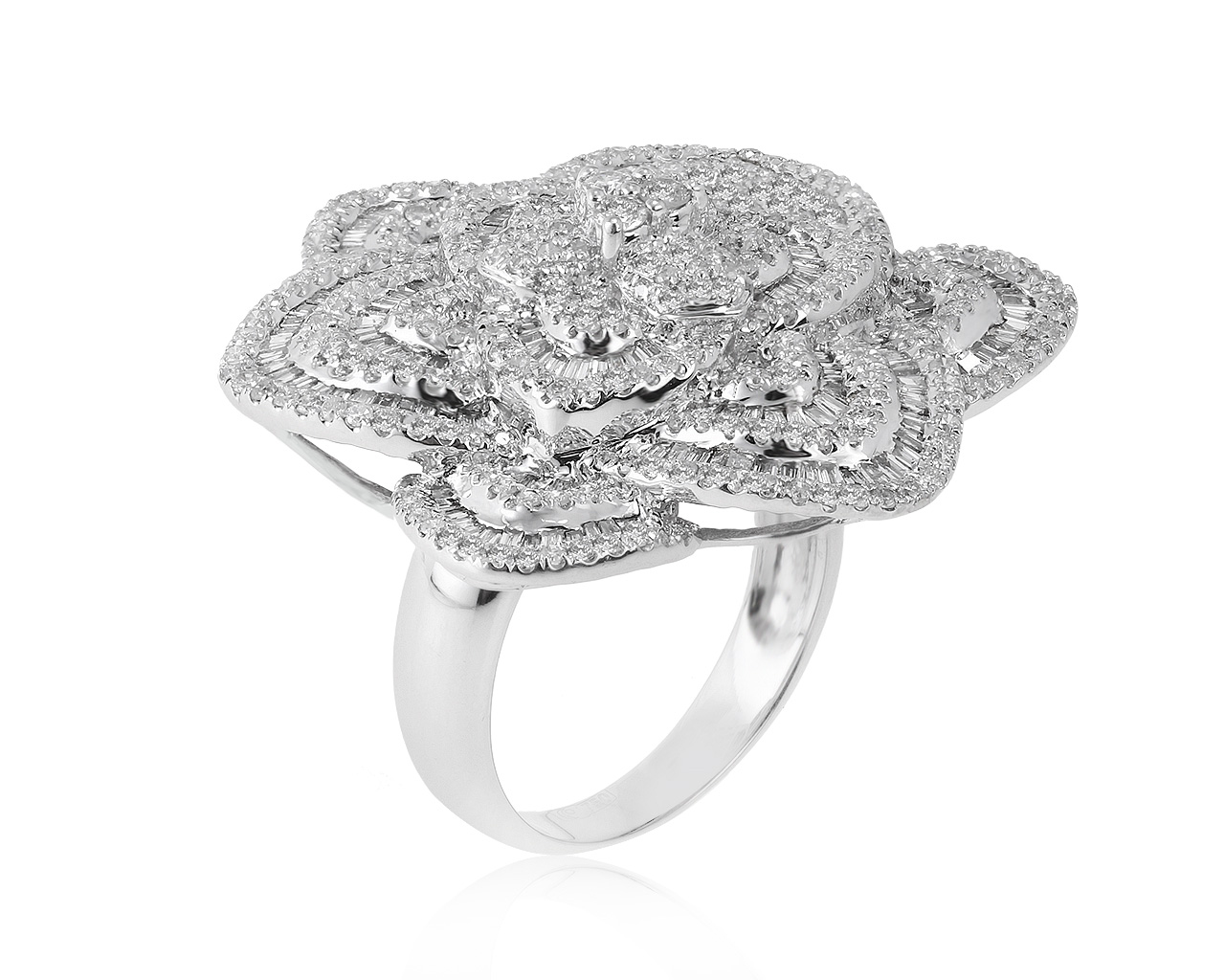 Шикарное золотое кольцо с бриллиантами 3.60ct 280521/14