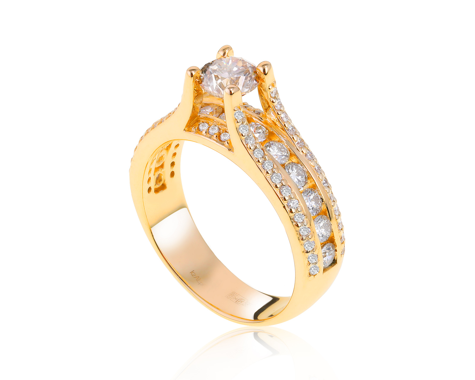 Прекрасное золотое кольцо с бриллиантами 1.69ct 271121/3