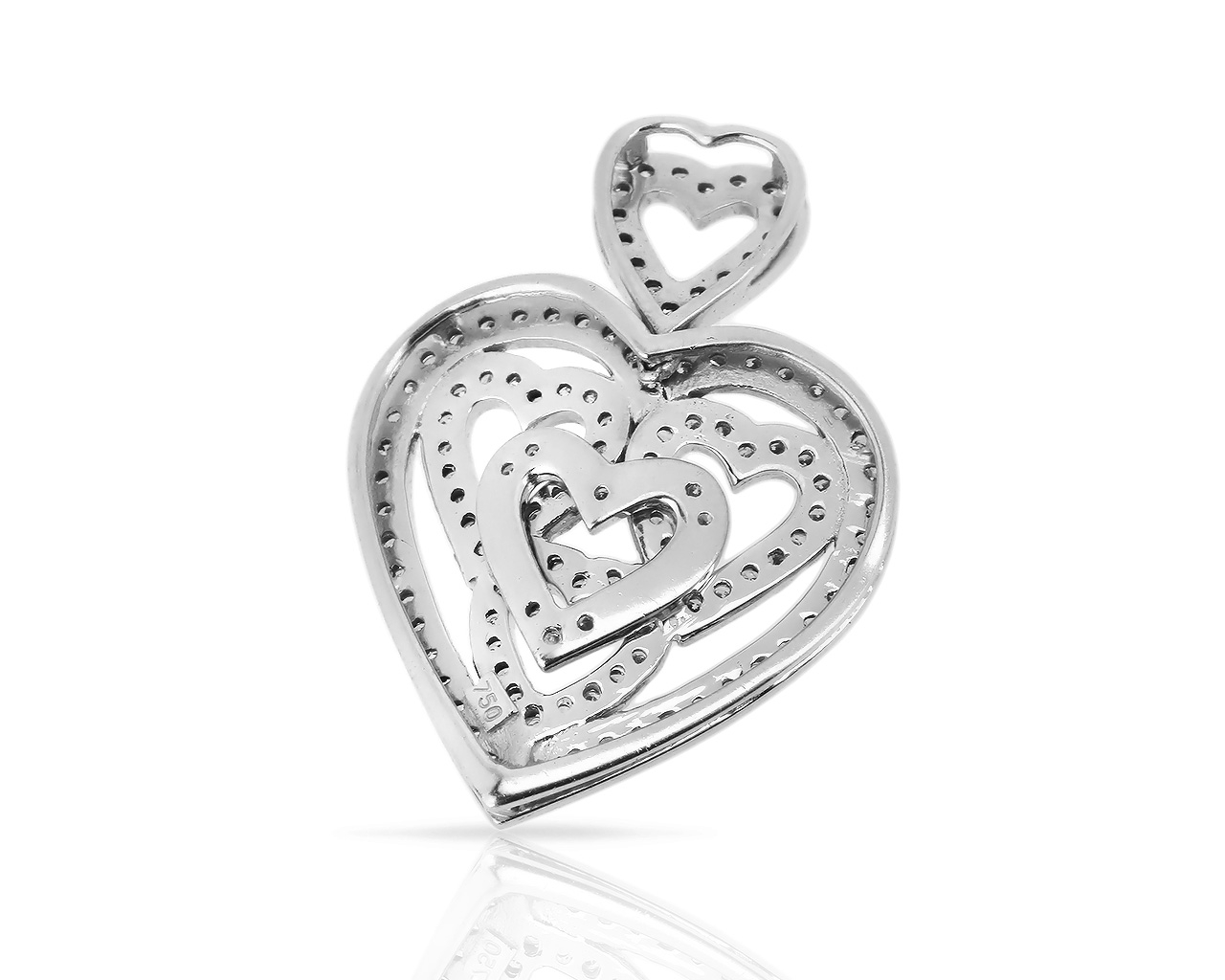 Золотая подвеска "сердце" с бриллиантами 0.95ct
