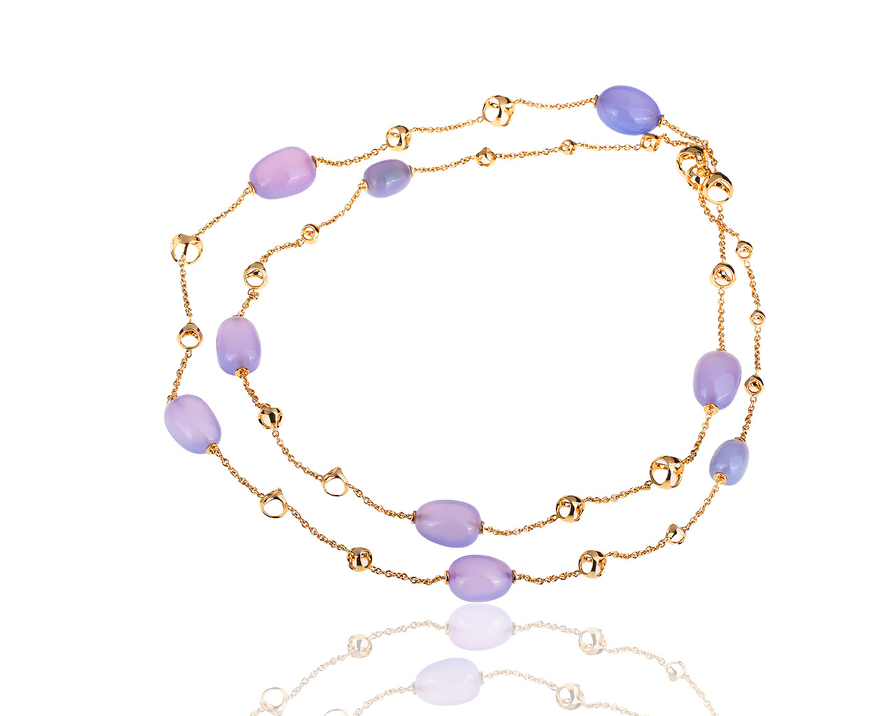 Итальянское золотое колье с халцедонами Di Modolo