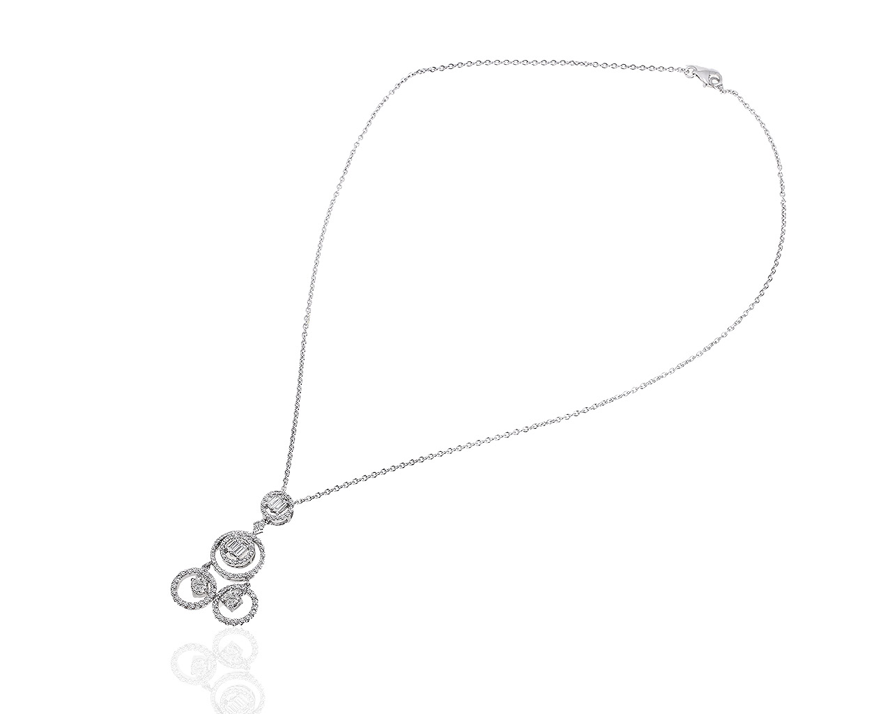 Достойное золотое колье с бриллиантами 1.55ct