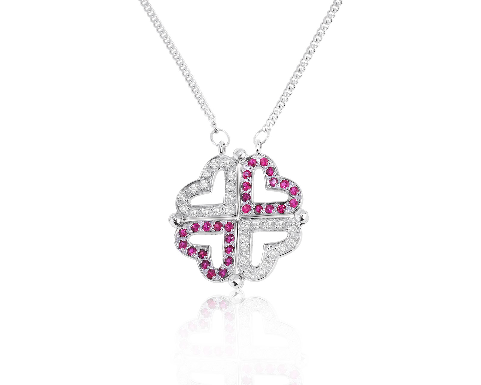 Романтичное золотое колье с рубинами 0.20ct