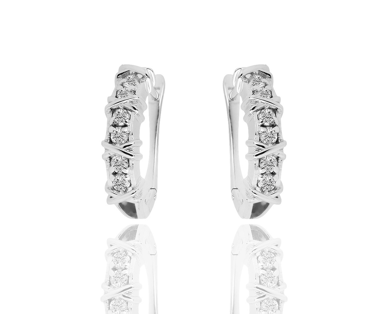 Золотые серьги с бриллиантами 0.72ct ЭПЛ 111118/1