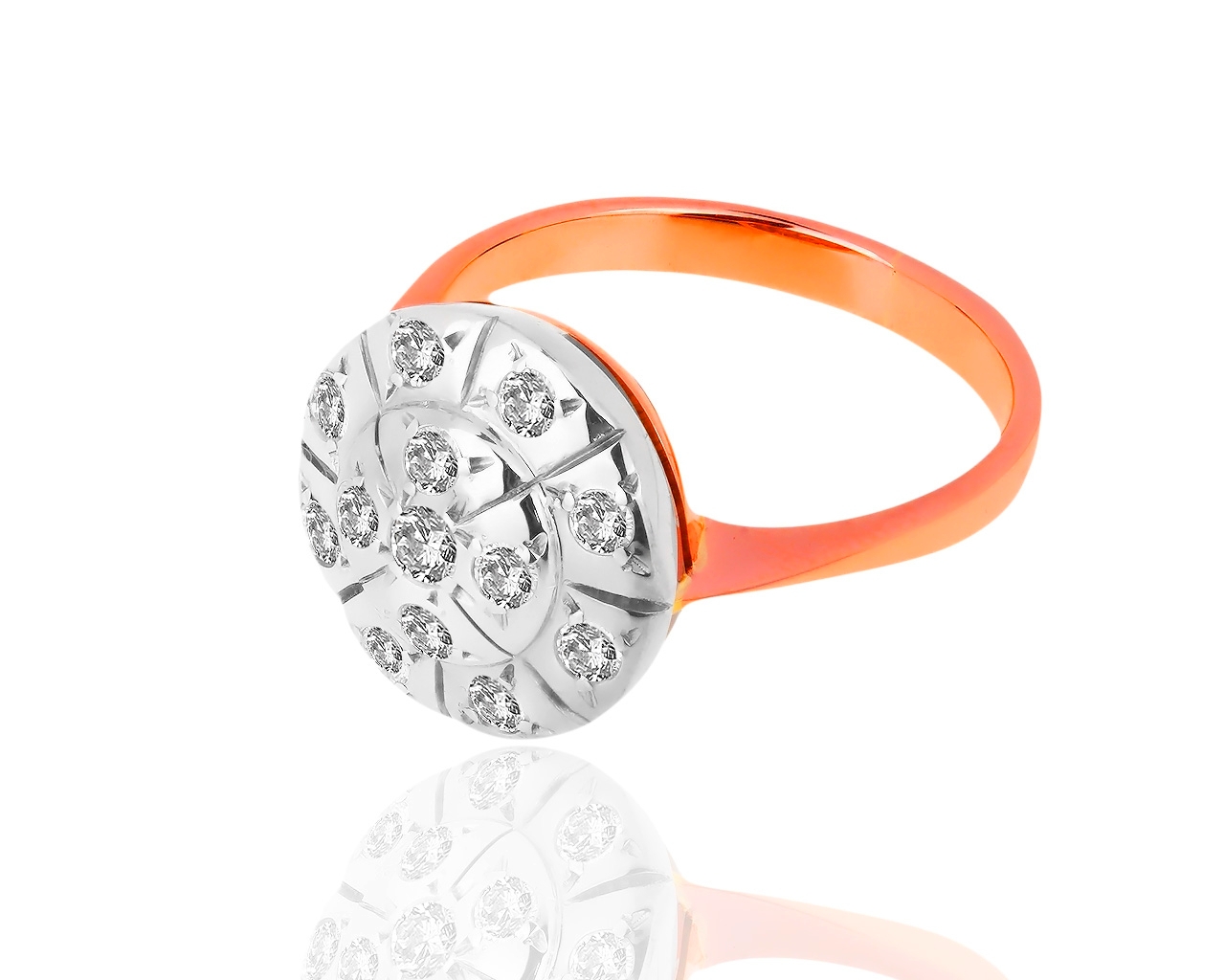 Винтажное золотое кольцо с бриллиантами 0.61ct
