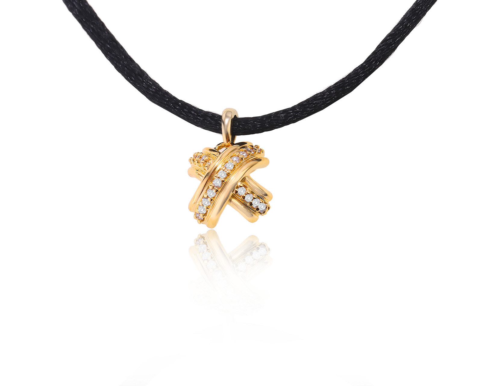 Оригинальный золотой кулон Tiffany&Co Signature X 011023/12