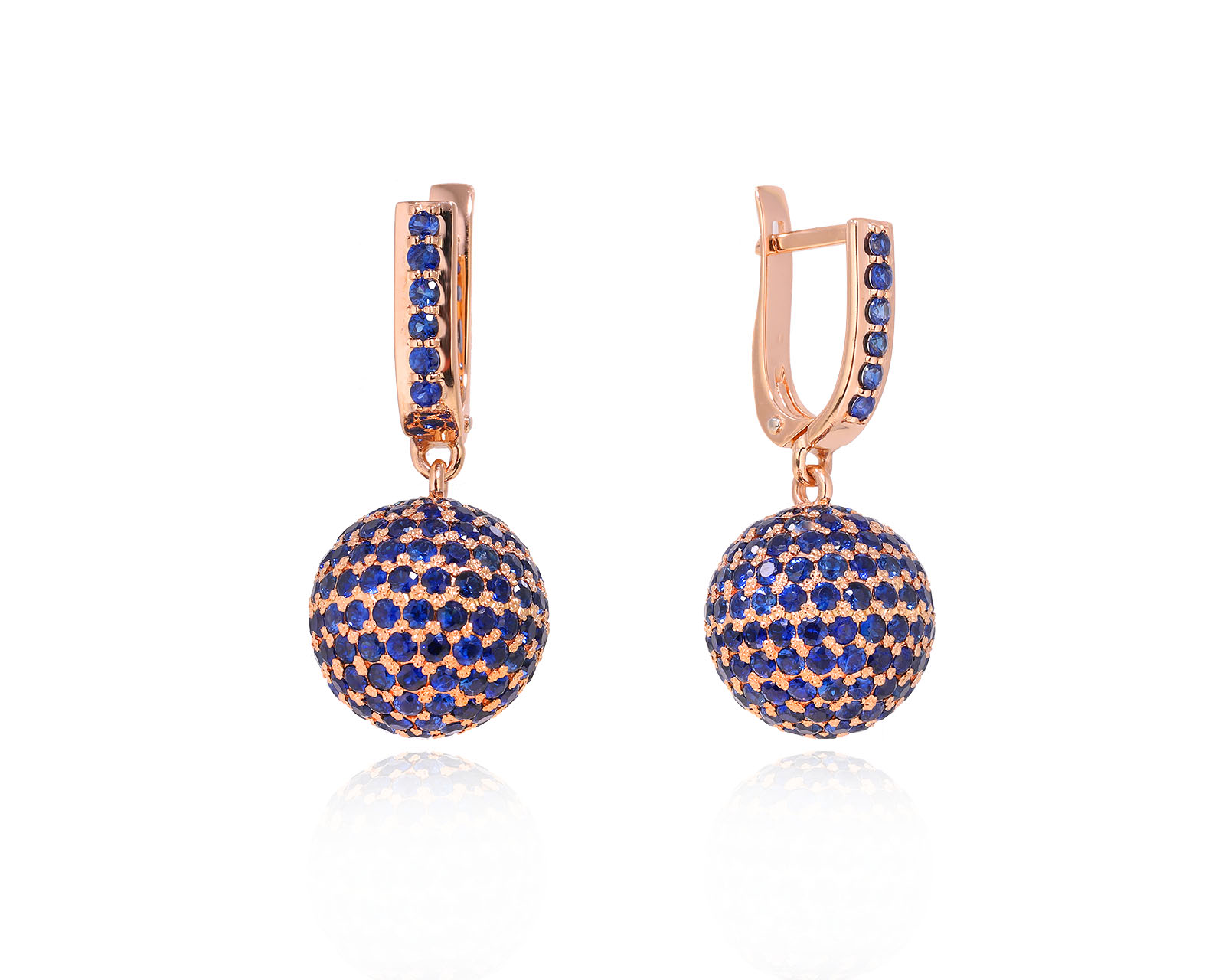 золотые серьги с сапфирами 9.80ct