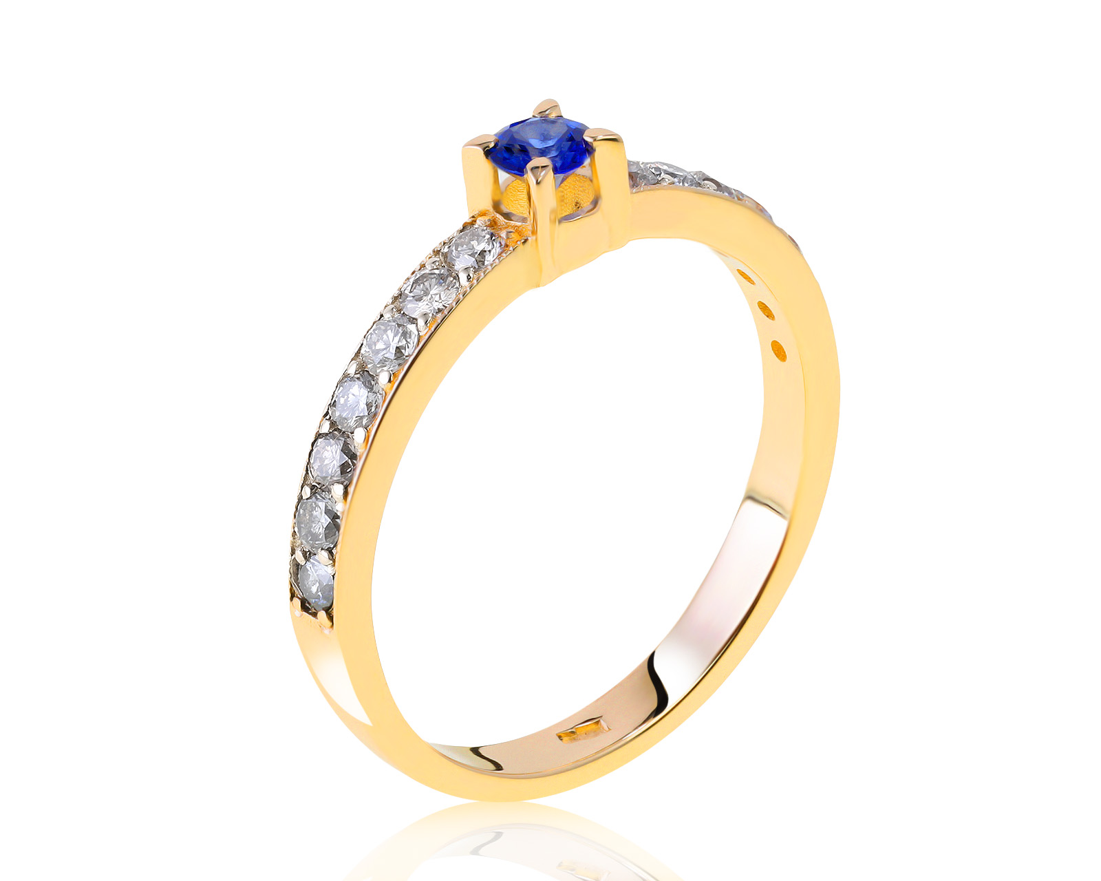 Чарующее золотое кольцо с сапфиром 0.24ct 211021/4
