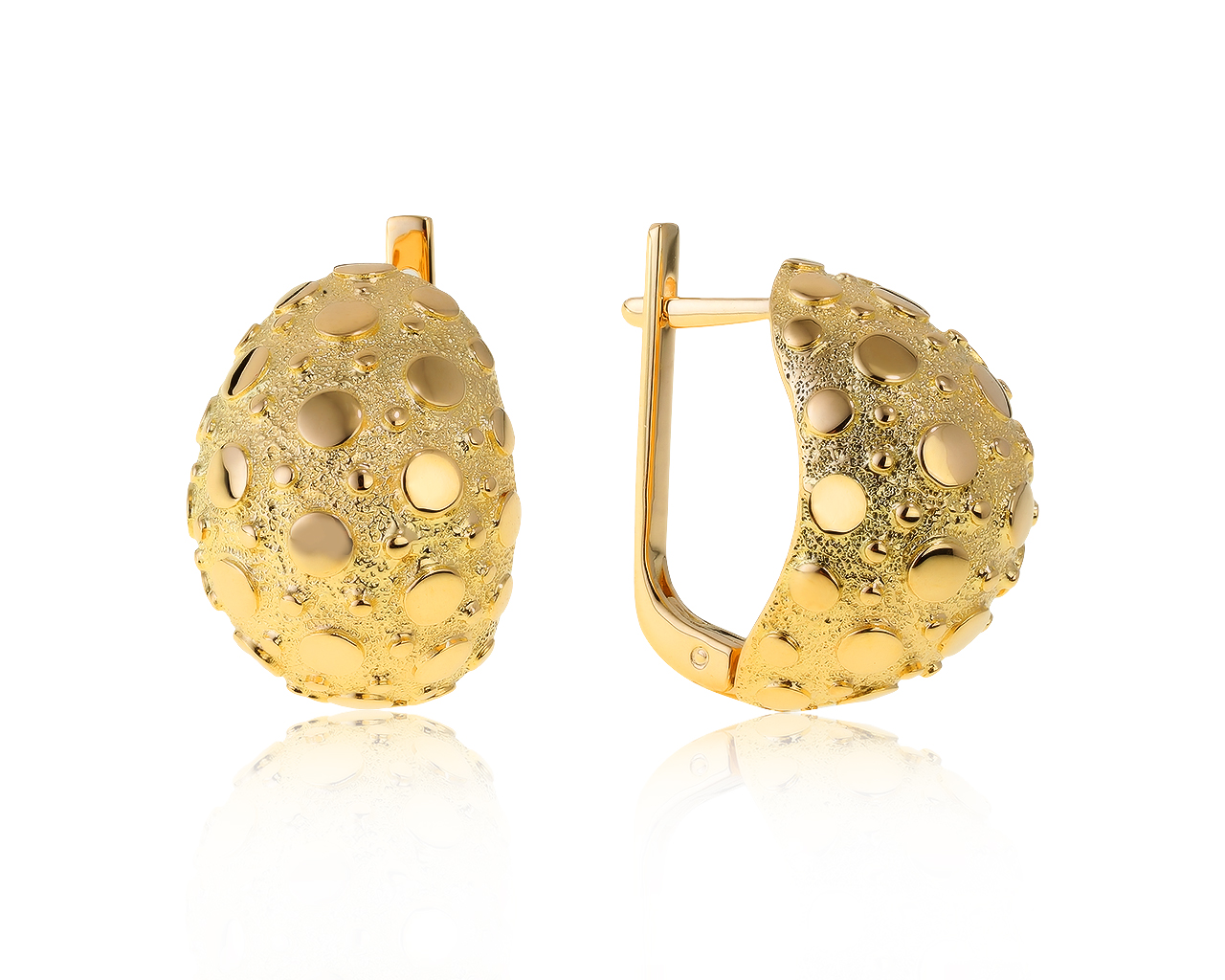 Изумительные золотые серьги 090421/5