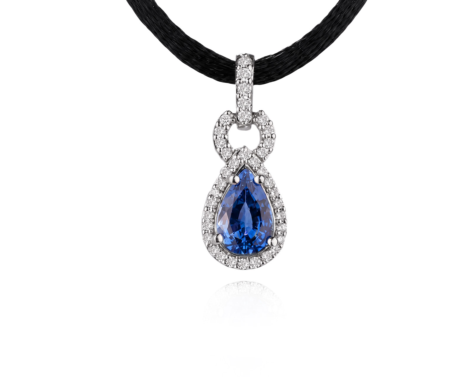 Золотой кулон с сапфиром 1.41ct и бриллиантами 0.17ct 080626/24
