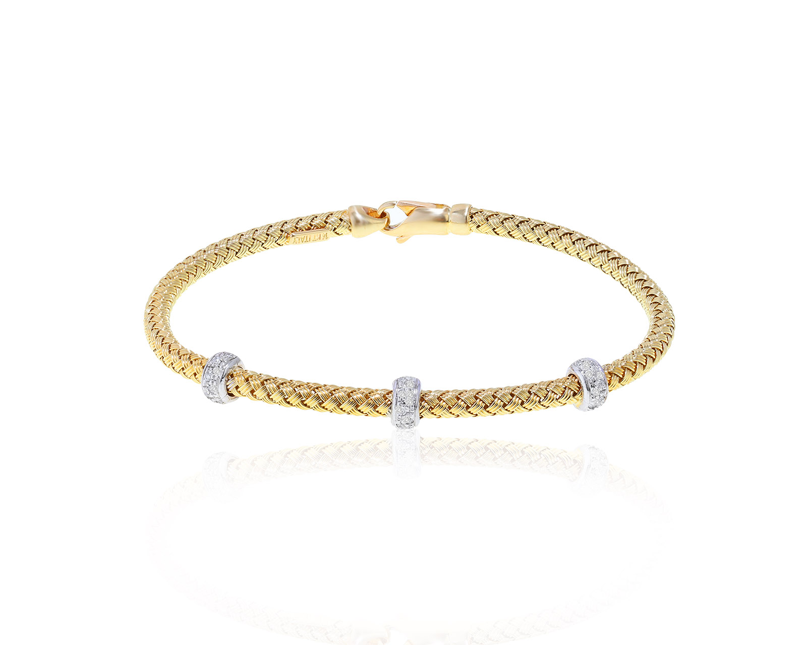 Итальянский золотой браслет с бриллиантами 0.13ct