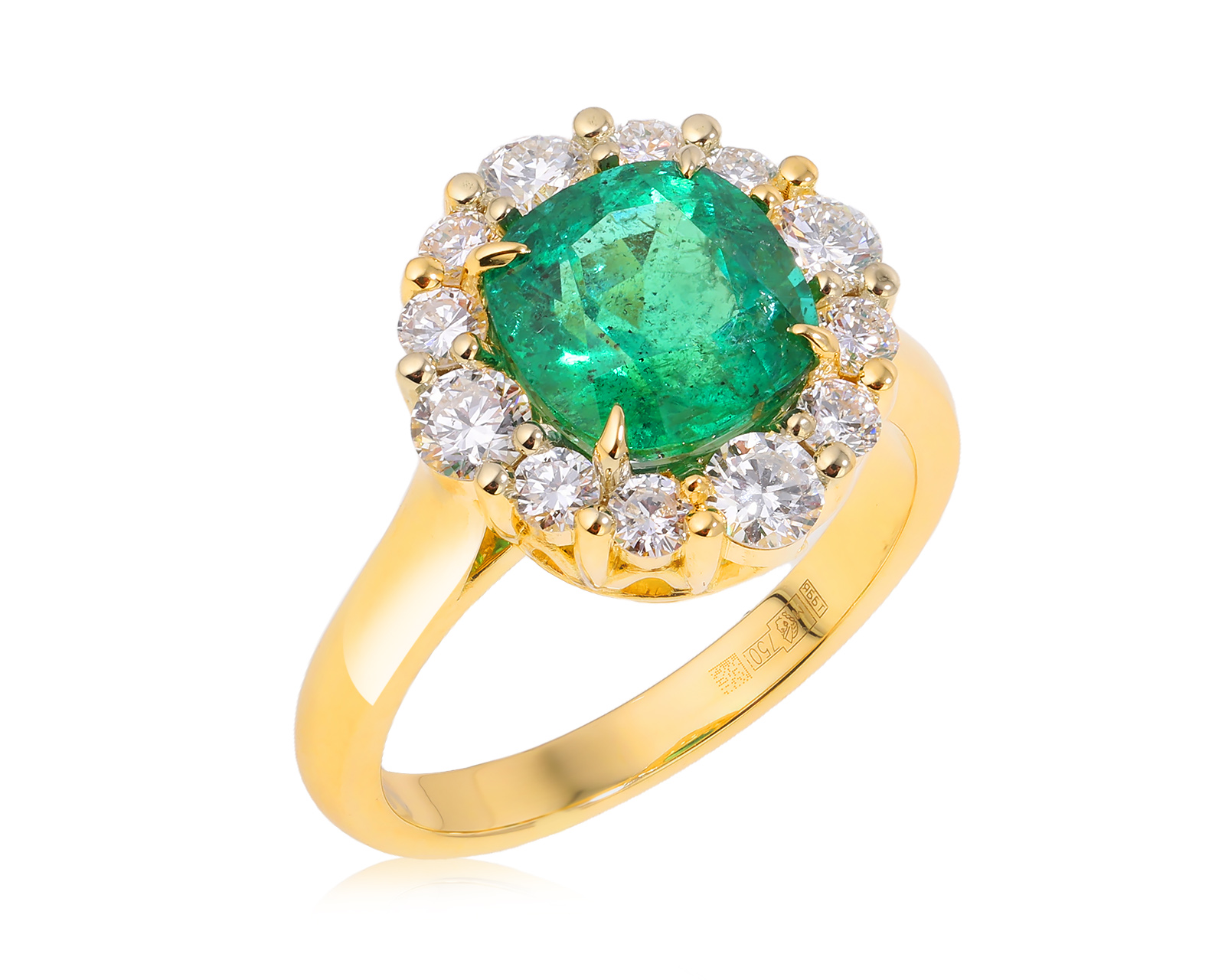 Золотое кольцо с изумрудом Замбия 2.27ct Evgeny Matveev 240725/Б190