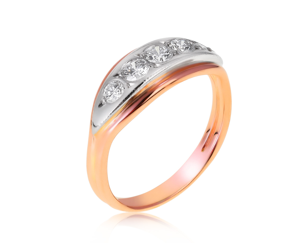 Престижное золотое кольцо с бриллиантами 0.42ct СССР 070221/5