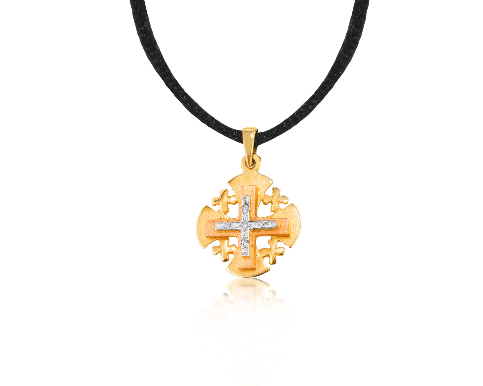 Изящный золотой кулон с бриллиантами 0.02ct