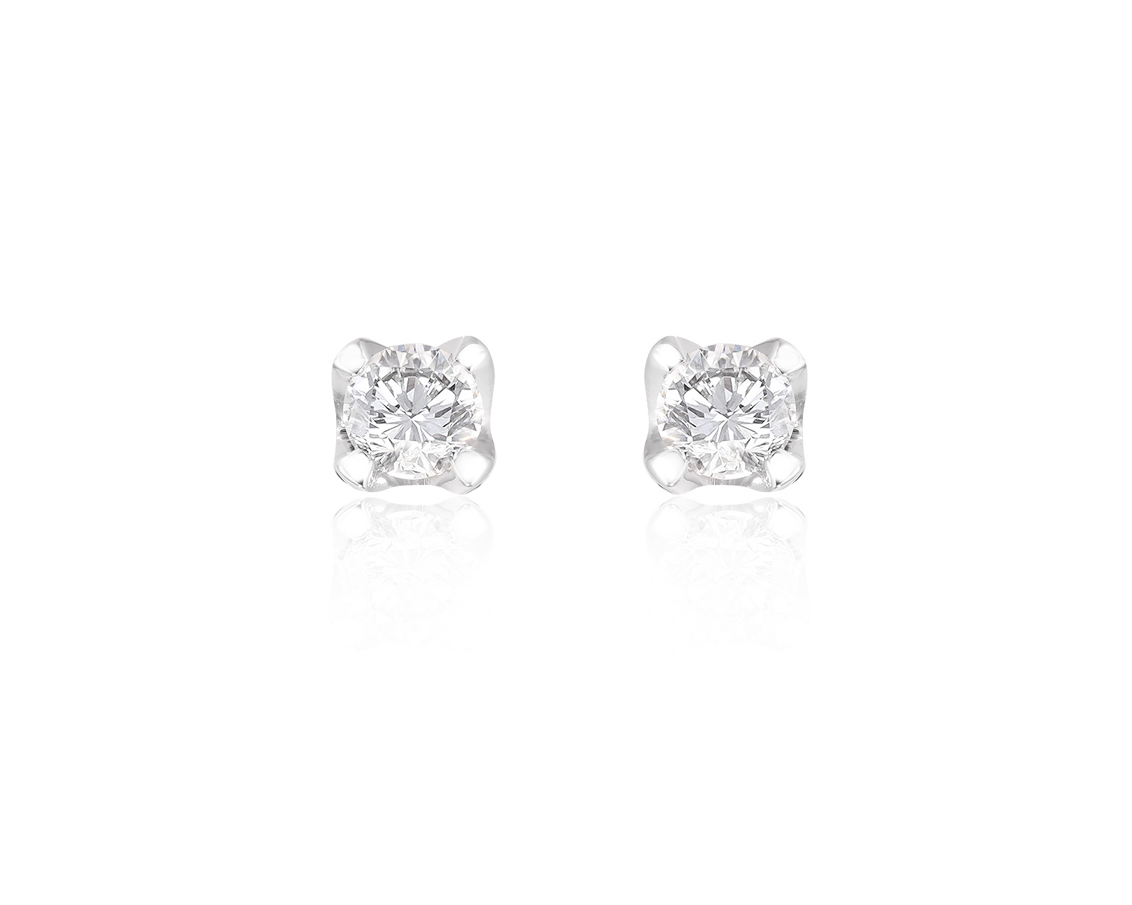 Золотые серьги с бриллиантами 1.01ct