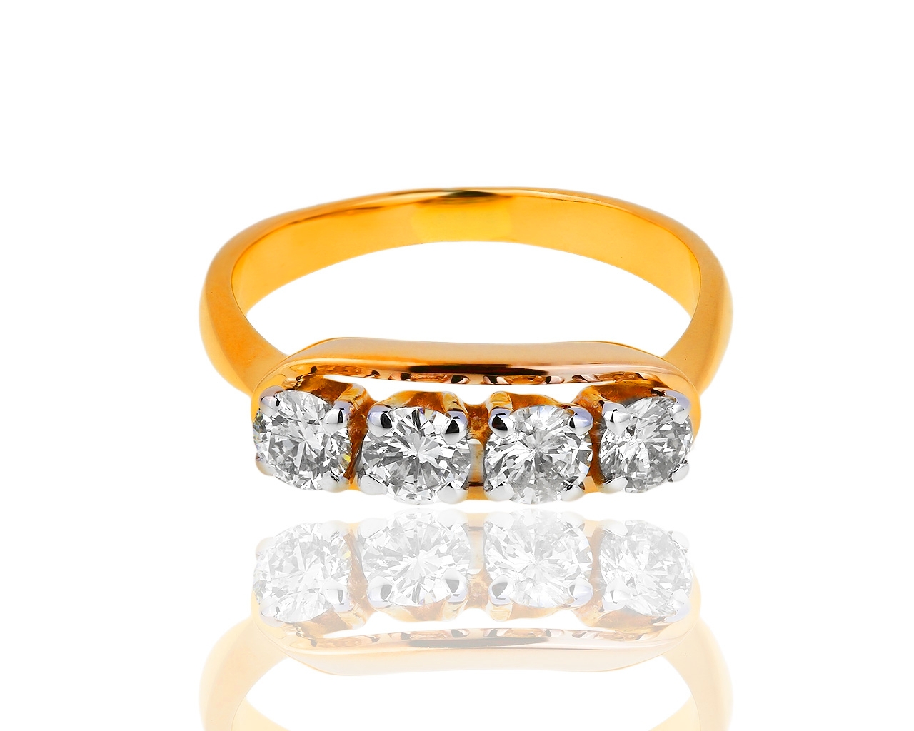 Винтажное золотое кольцо с бриллиантами 1.00ct