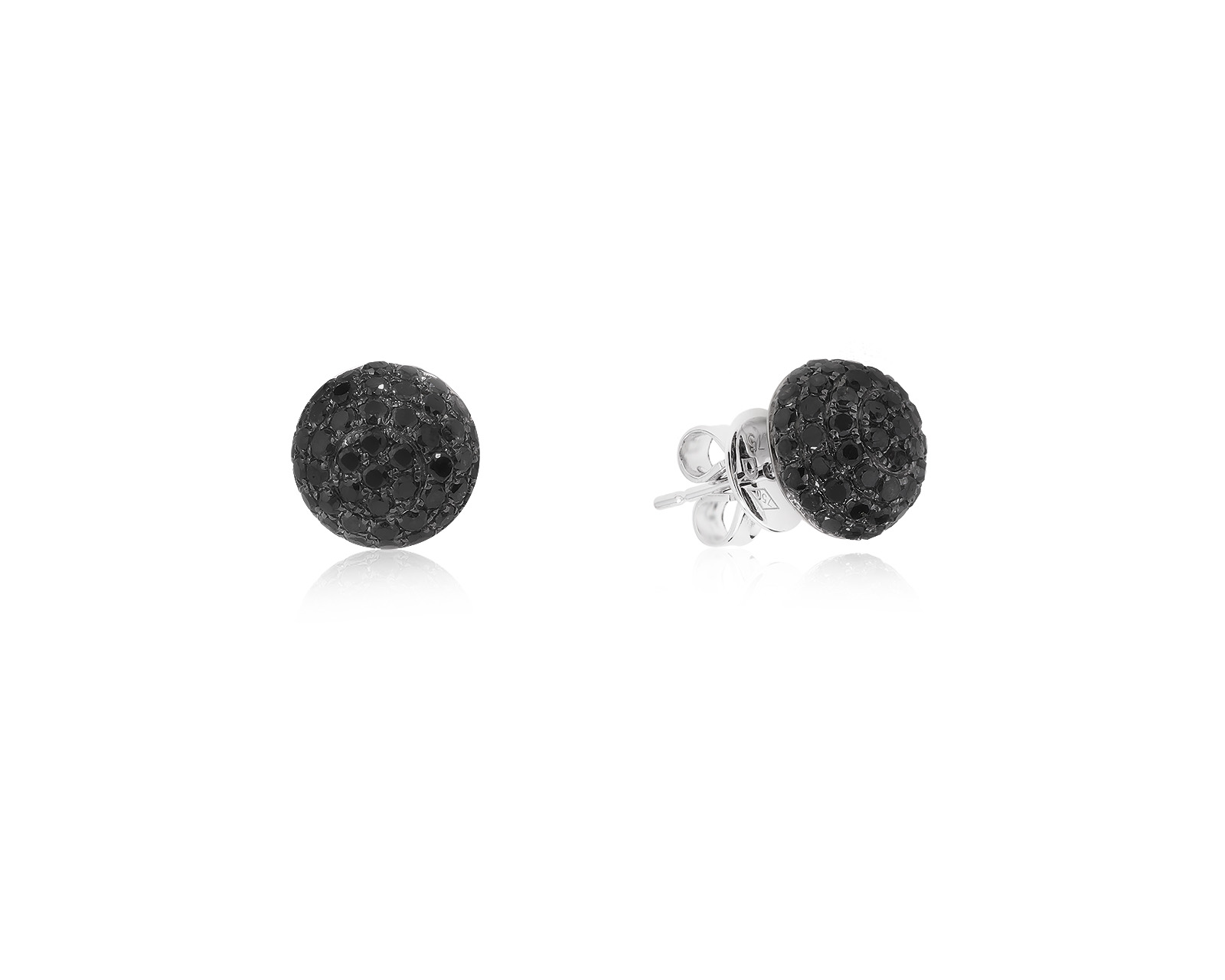 Золотые серьги с черными бриллиантами 0.95ct 290923/3
