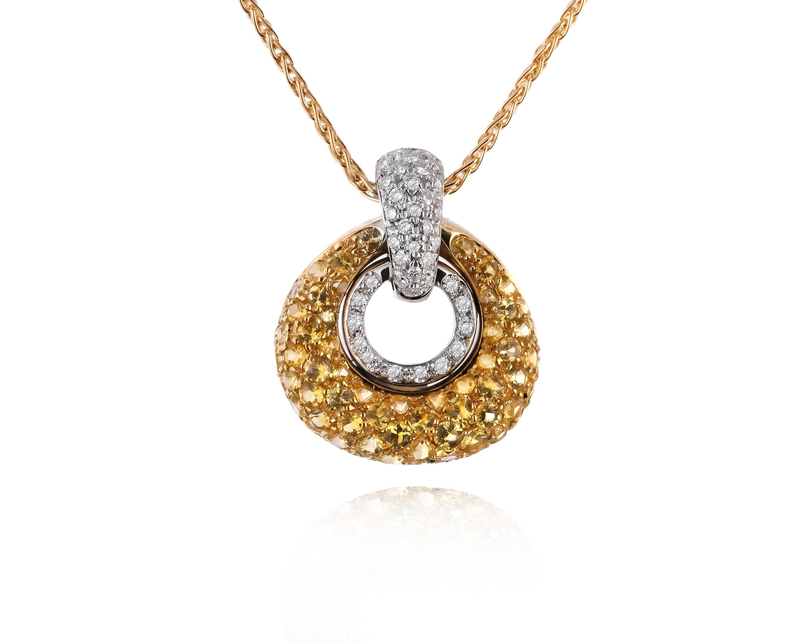Оригинальный золотой кулон с желтыми сапфирами 3.78ct Giorgio Visconti 290726/10