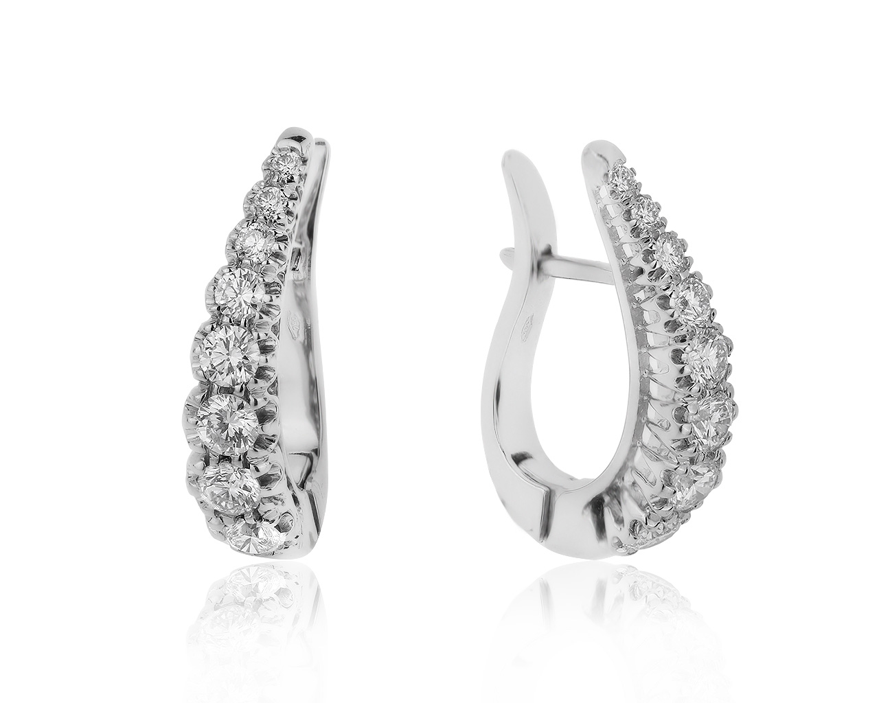 Оригинальные золотые серьги с бриллиантами 1.05ct Giorgio Visconti