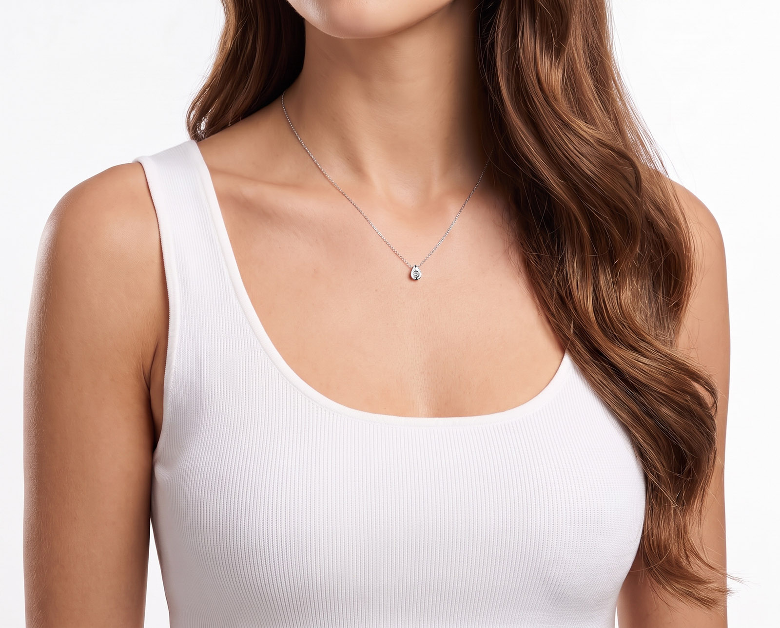 Оригинальное золотое колье с бриллиантом 0.10ct Lykov`s Jewellery