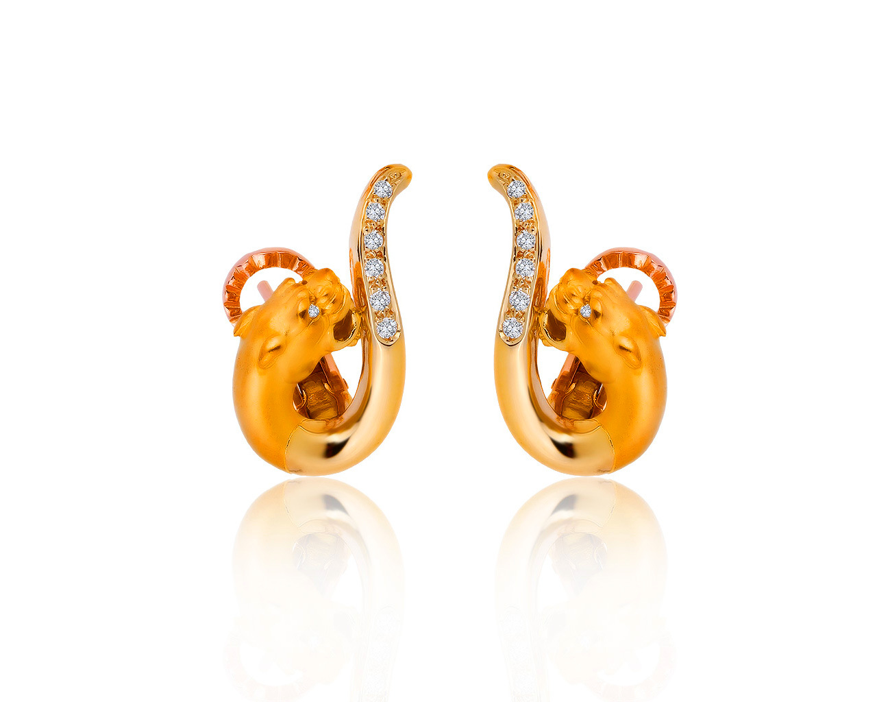 Оригинальные золотые серьги с бриллиантами 0.16ct Carrera y Carrera 250919/2