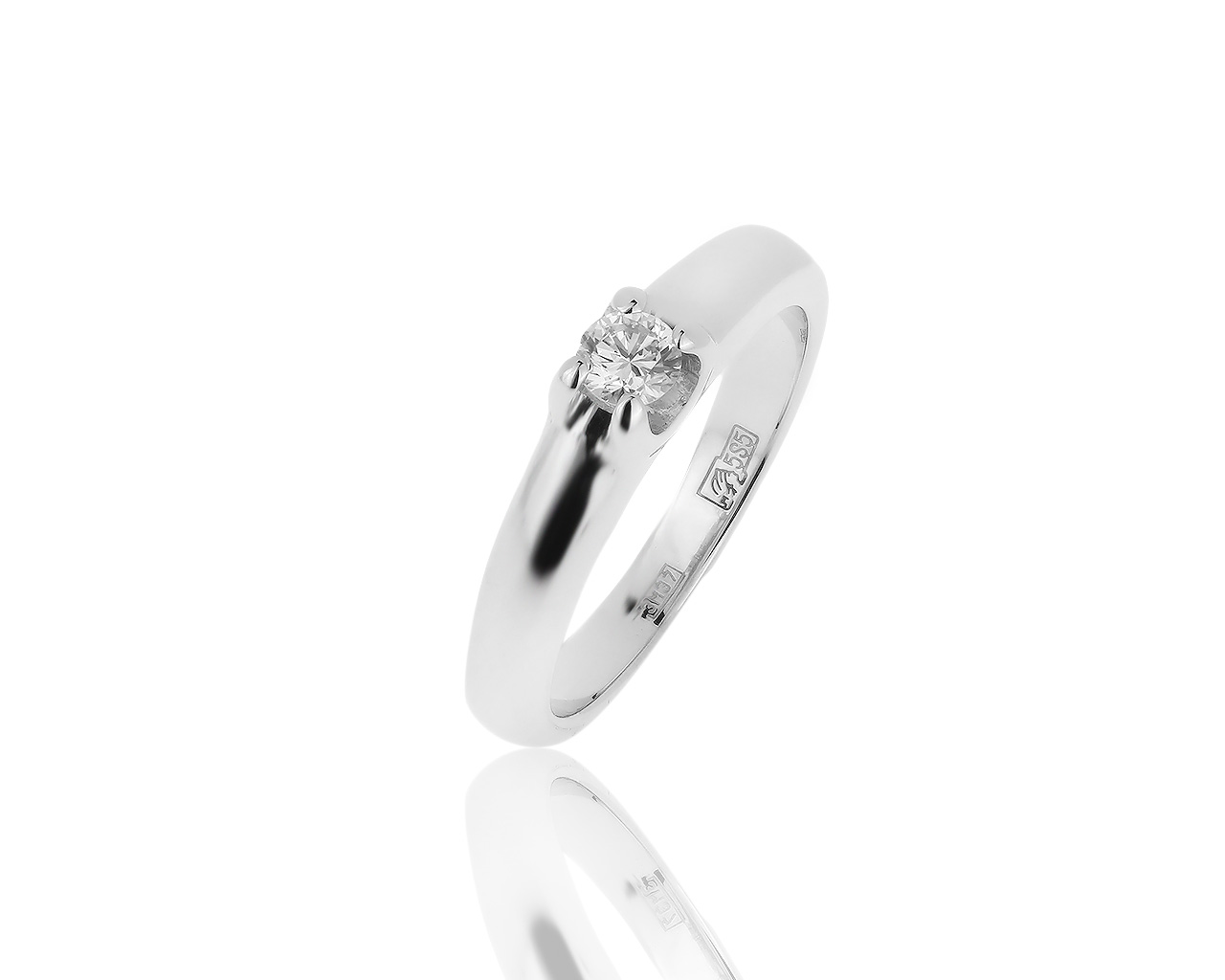 Солидное золотое кольцо с бриллиантом 0.18ct 180719/8 Солидное золотое кольцо с бриллиантом 0.18ct 180719/8