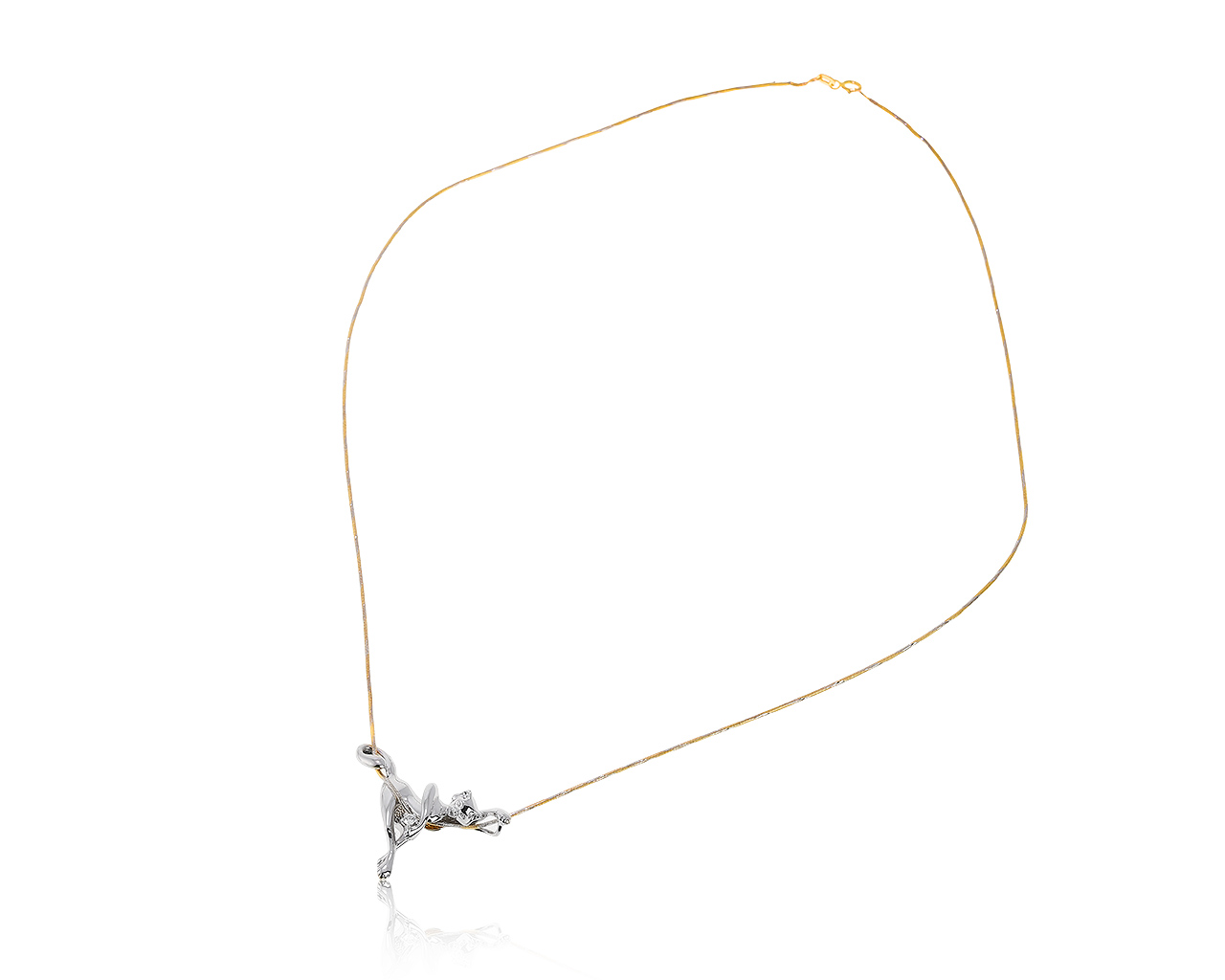 Женственный золотой кулон с бриллиантом 0.05ct