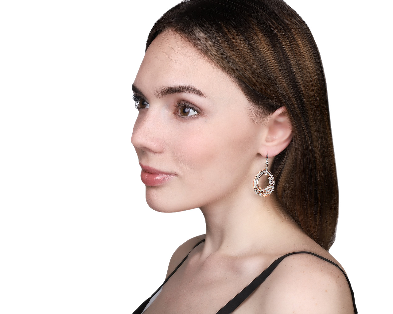 Безупречные золотые серьги с бриллиантами 1.65ct