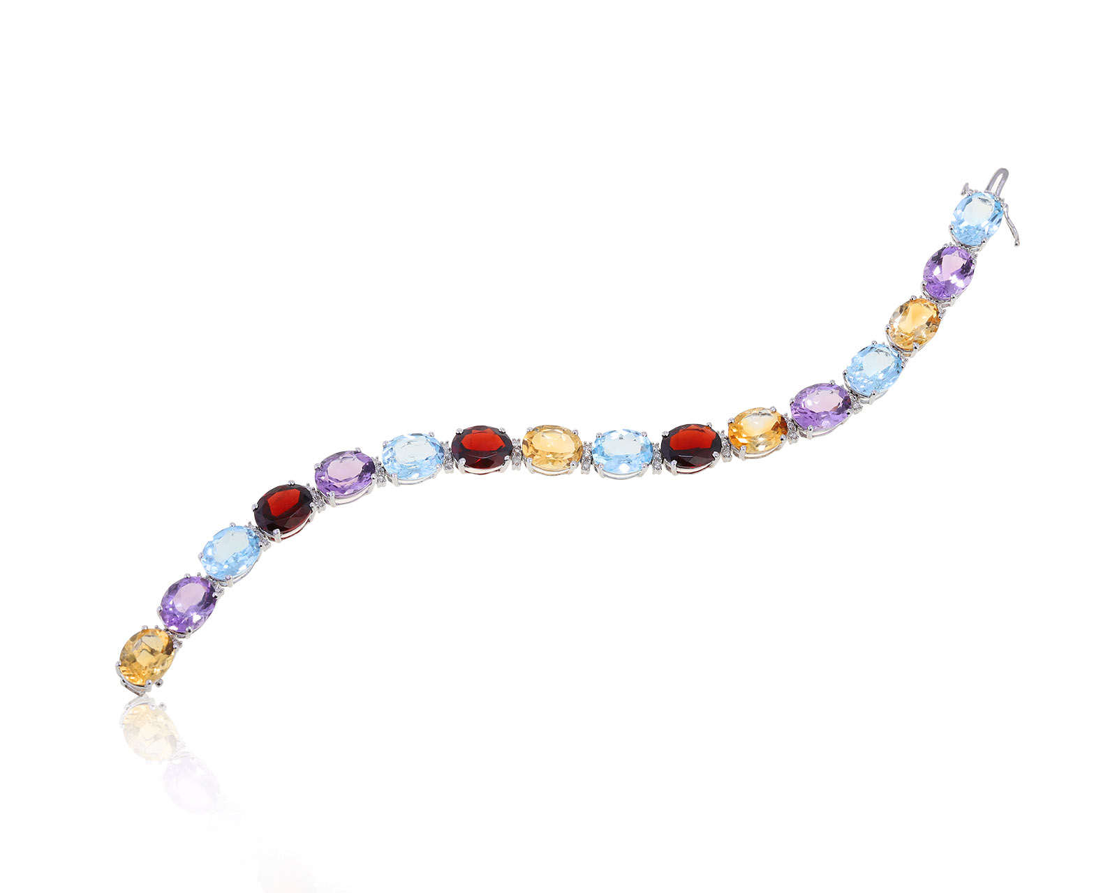 Коктейльный золотой браслет с цветными камнями 020822/1