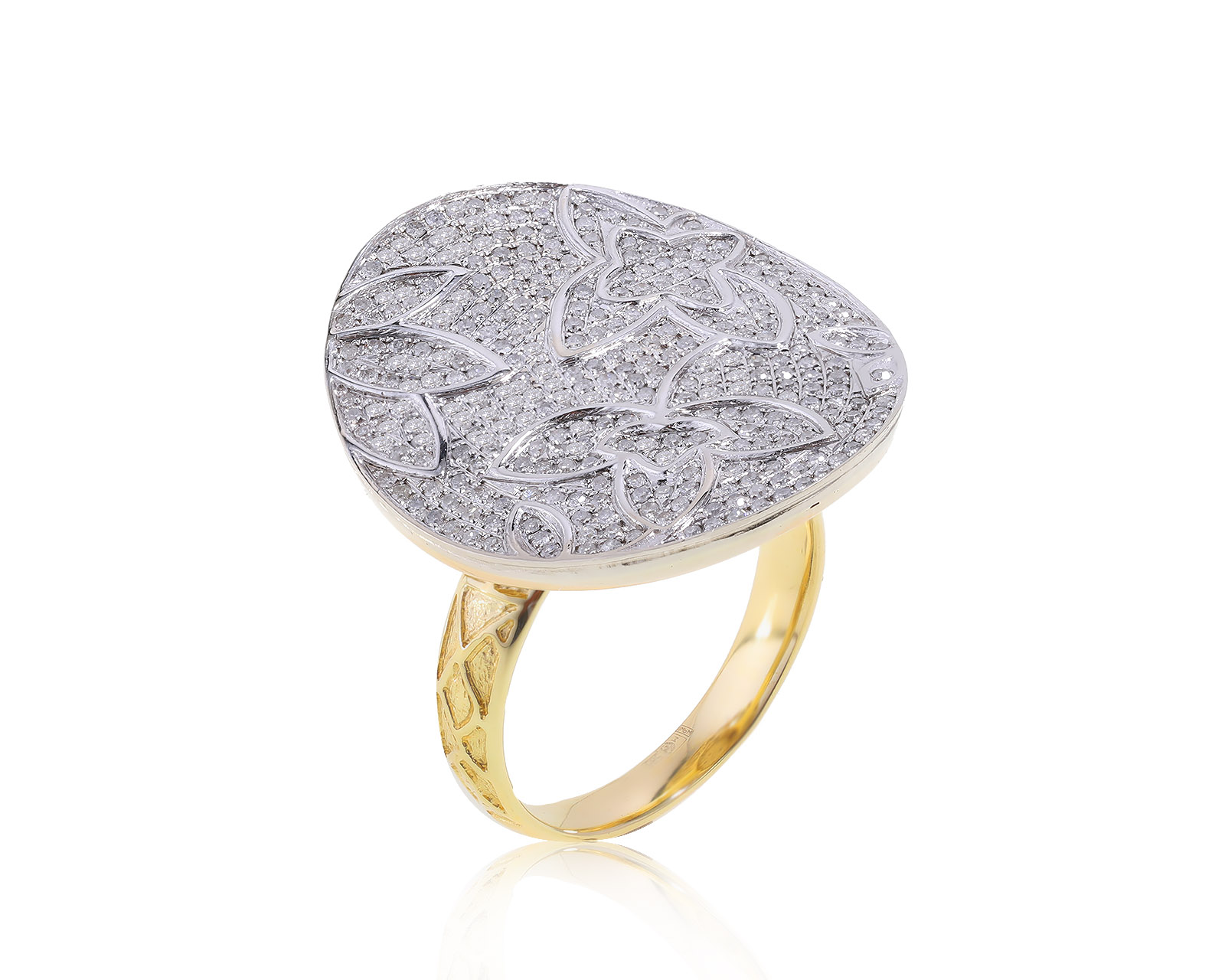 Престижное золотое кольцо с бриллиантами 1.17ct 100722/3