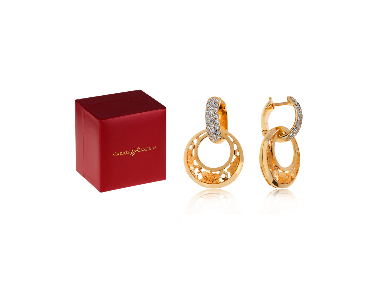 Оригинальные золотые серьги с бриллиантами 0.54ct Carrera y Carrera