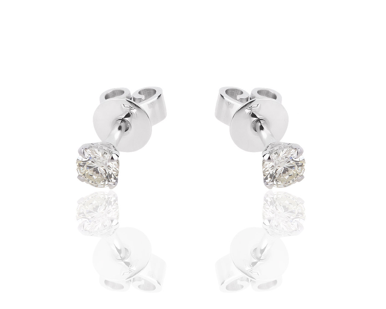 Золотые серьги гвоздики с бриллиантами 0.43ct 280318/15