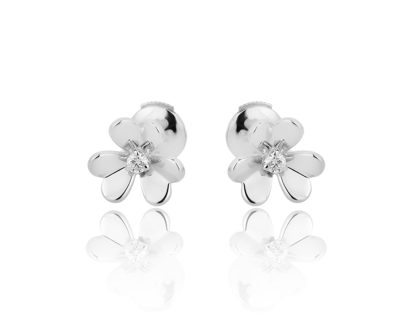 Оригинальные золотые серьги с бриллиантами 0.10ct Van Cleef and Arpels 141019/3