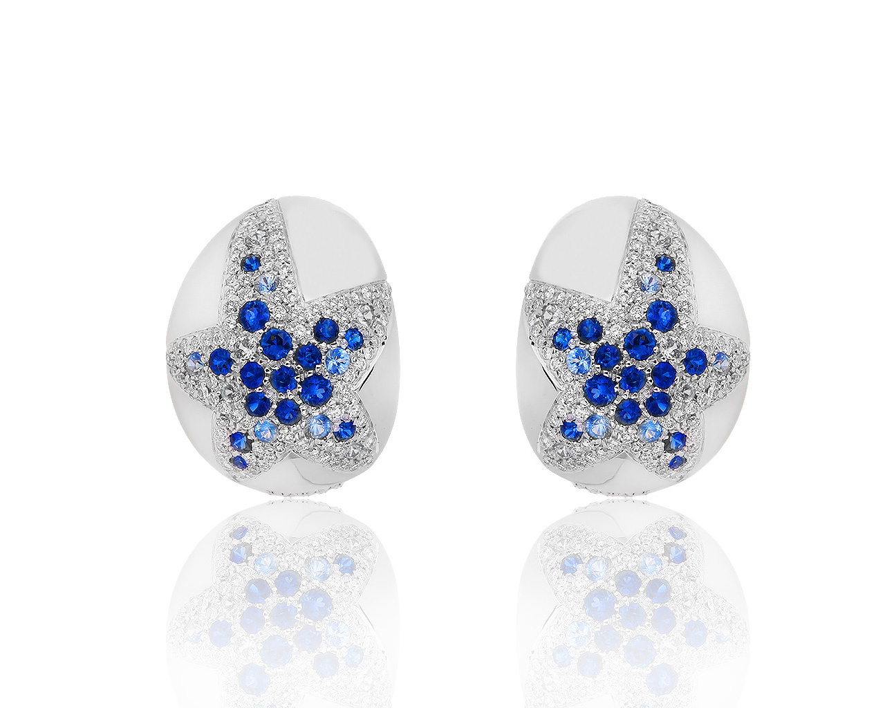 Оригинальные золотые серьги с сапфирами 0.95ct и бриллиантами 0.75ct Pasquale Bruni 040519/2 Оригинальные золотые серьги с сапфирами 0.95ct и бриллиантами 0.75ct Pasquale Bruni 040519/2