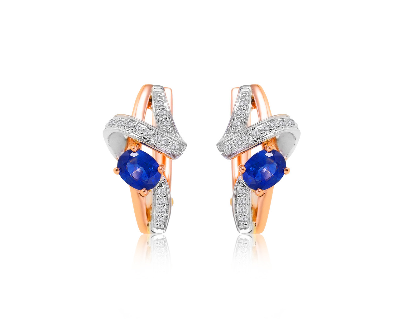 Модные золотые серьги с сапфирами 0.60ct 280920/16