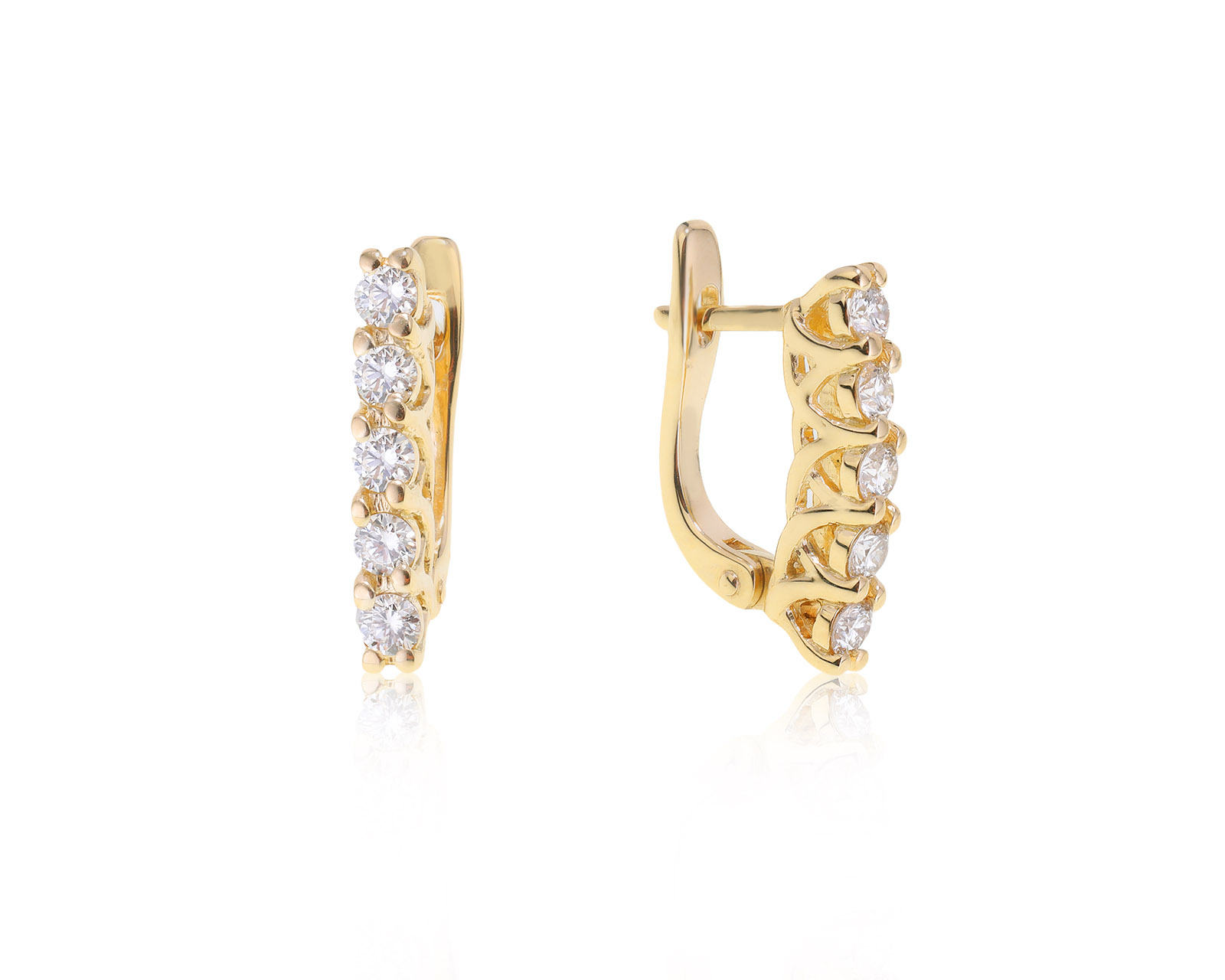 Оригинальные золотые серьги ЭПЛ Якутские бриллианты 081022/3