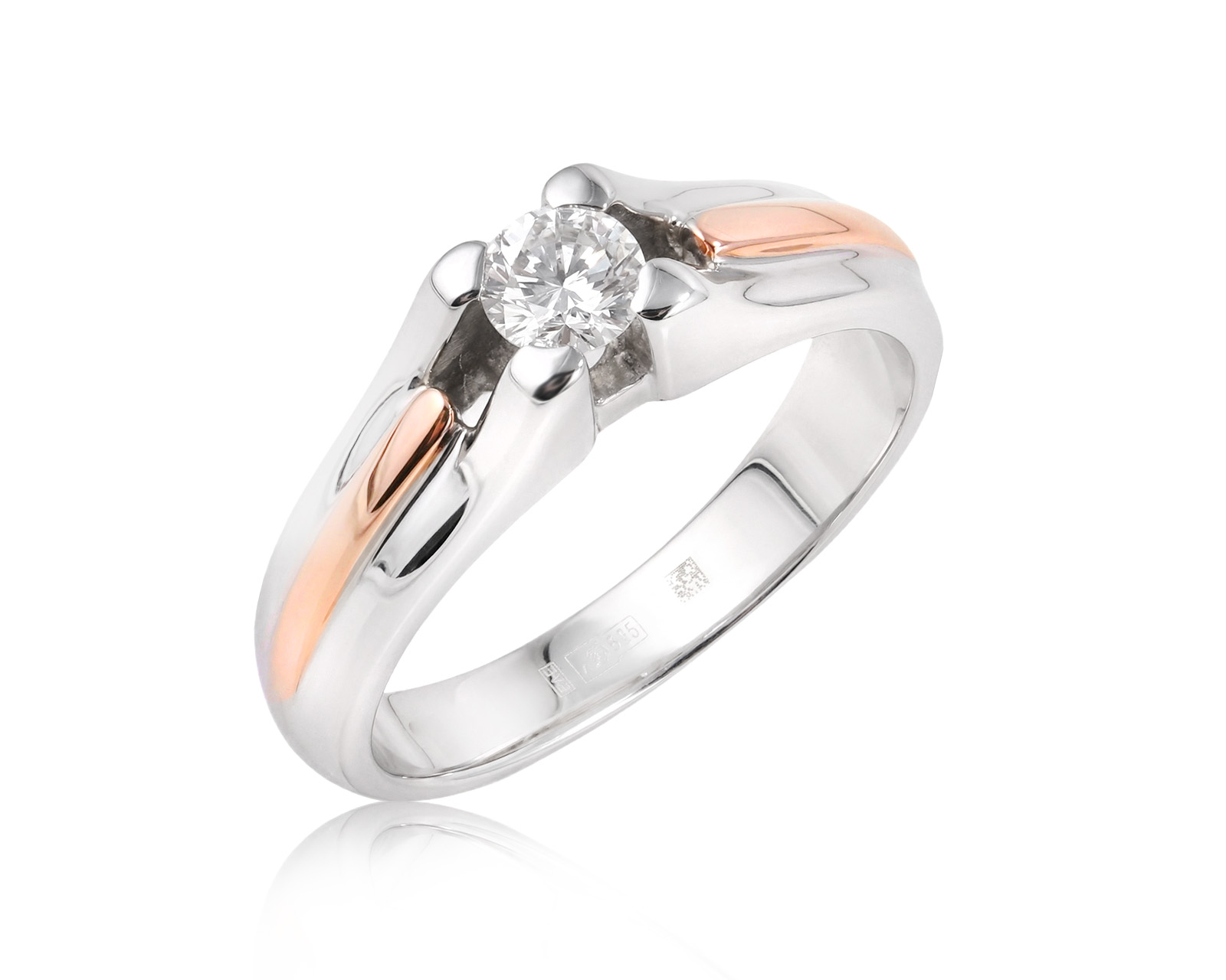 Золотое кольцо с бриллиантом 0.23ct 221225/1