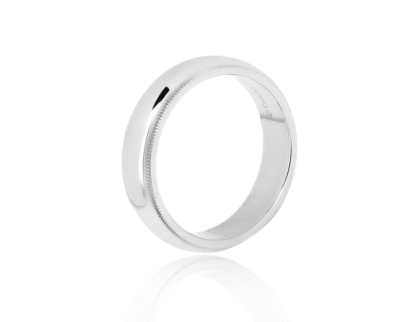 Обручальное платиновое кольцо Tiffany&Co Milgrain
