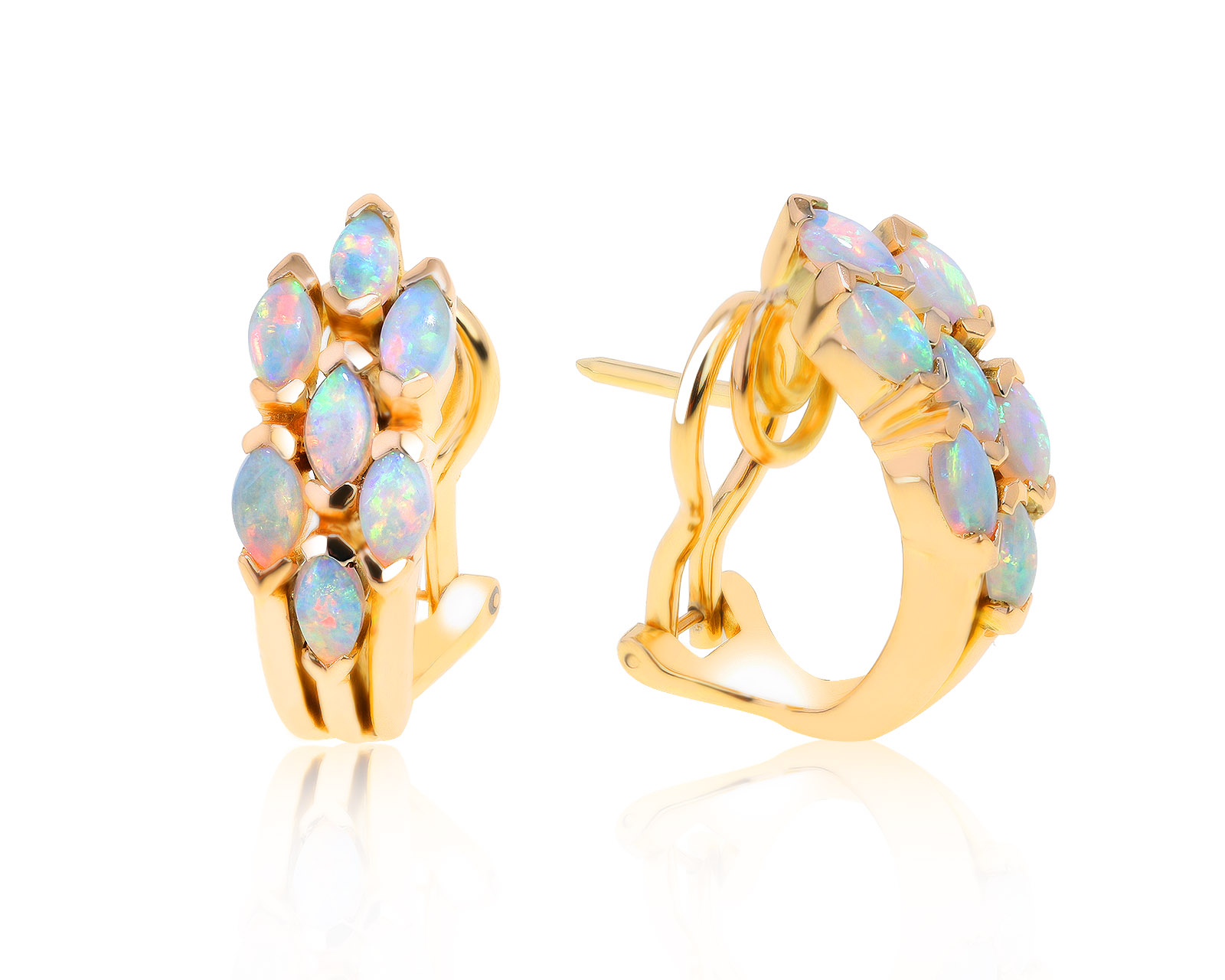 Женственные золотые серьги с опалами 2.14ct 271021/2 Женственные золотые серьги с опалами 2.14ct 271021/2