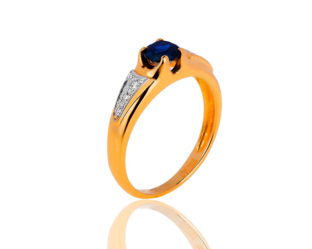 Изумительное золотое кольцо с сапфиром 0.60ct