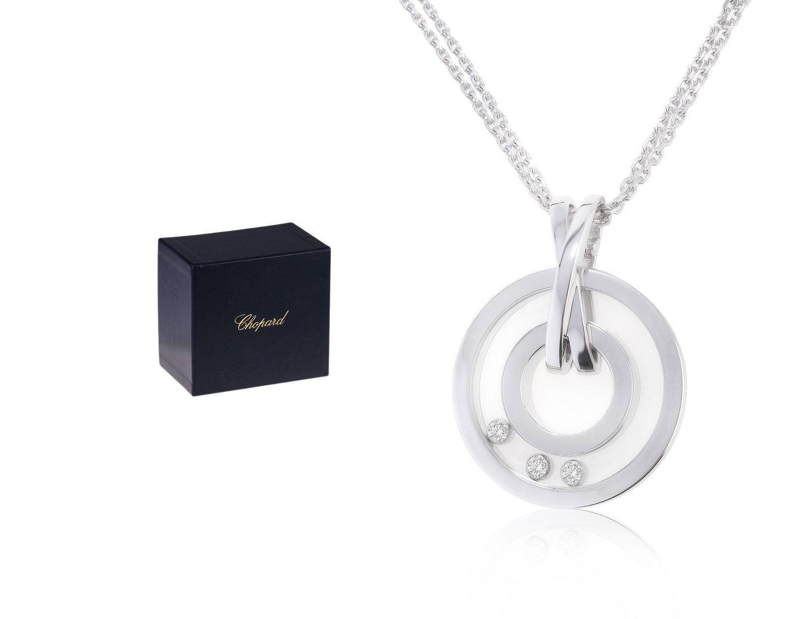 Оригинальный золотой кулон Chopard Happy Diamonds