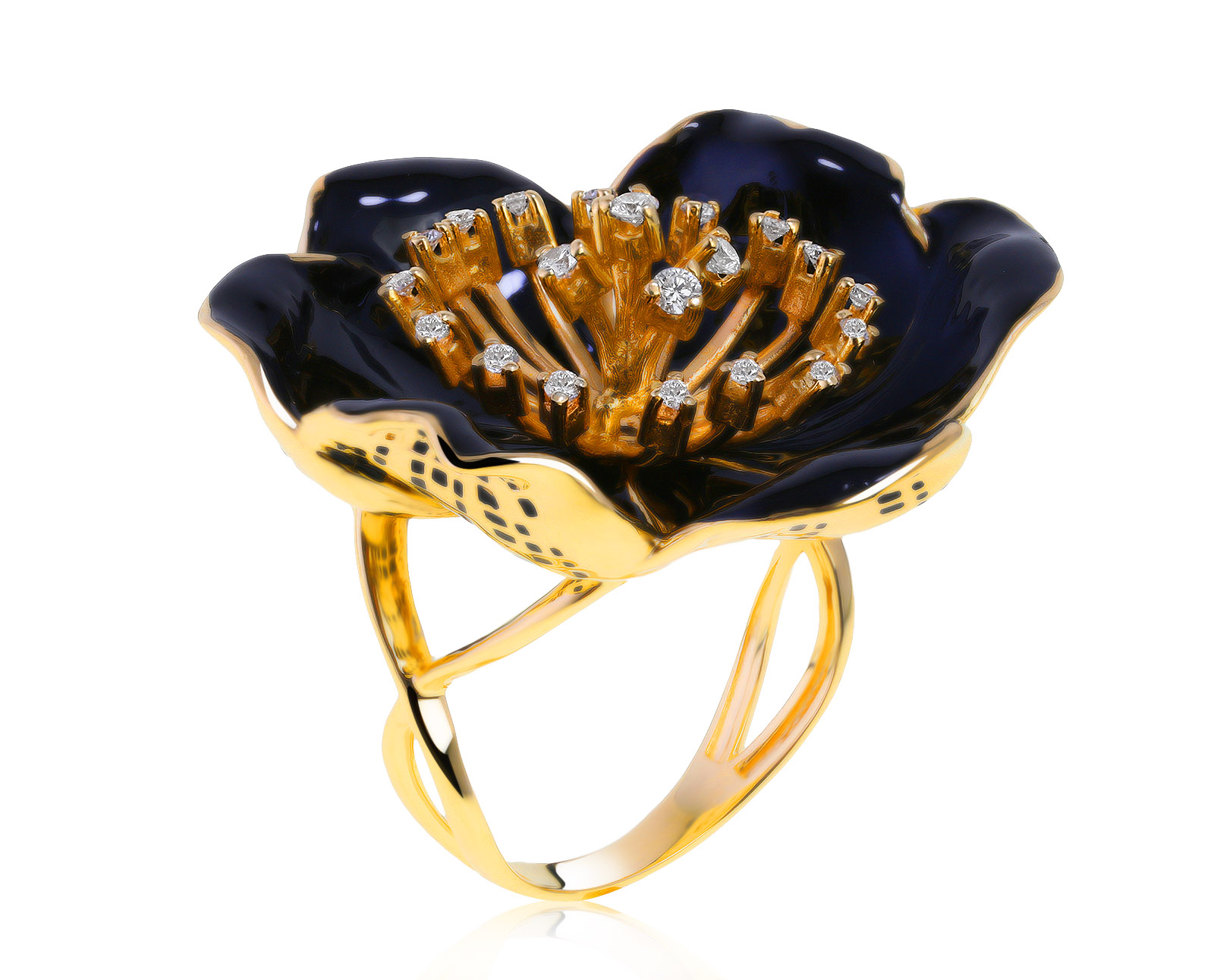 Оригинальное золотое кольцо с бриллиантами 0.29ct Roberto Bravo Black Magic 190921/3