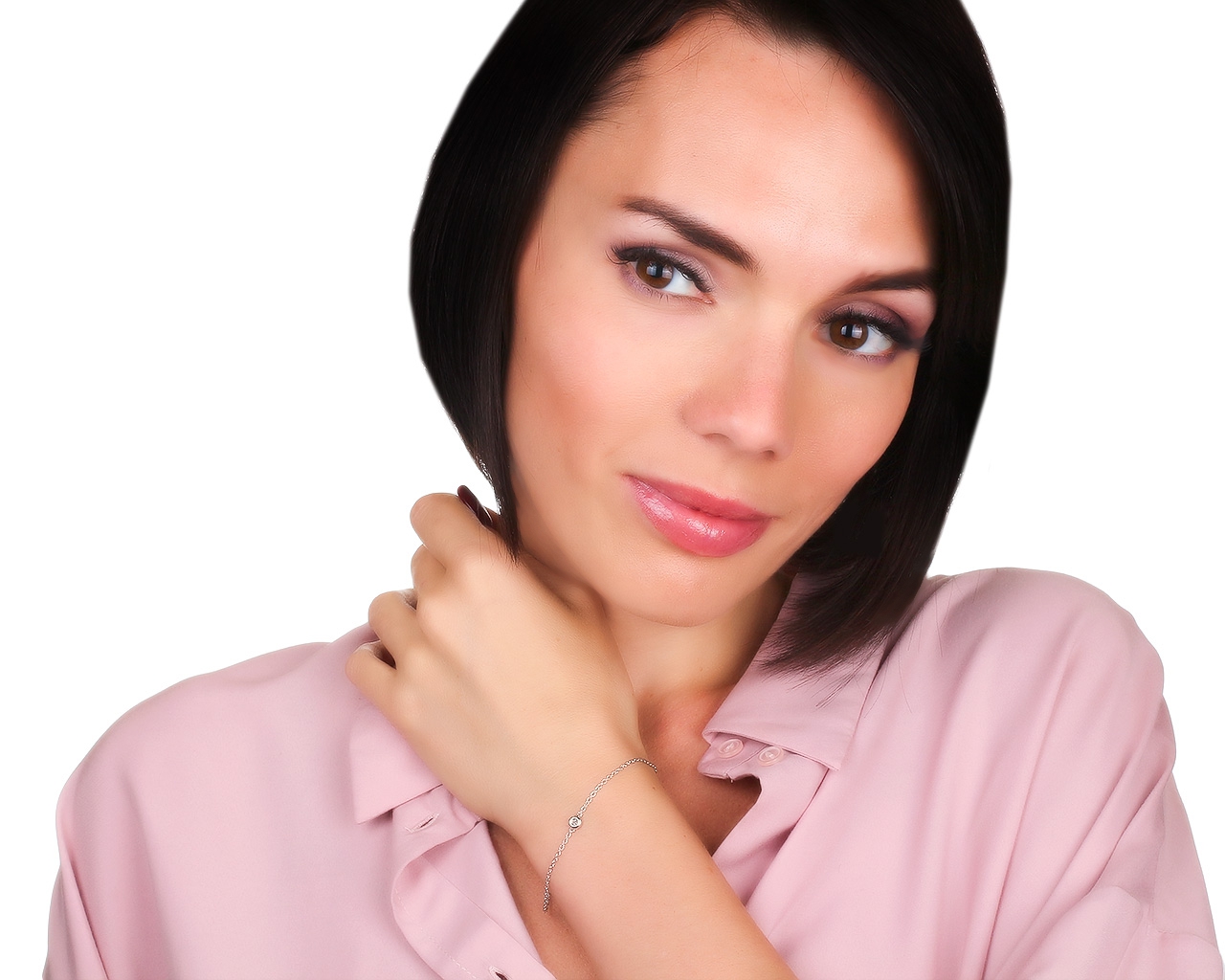 Итальянский золотой браслет с бриллиантом 0.07ct