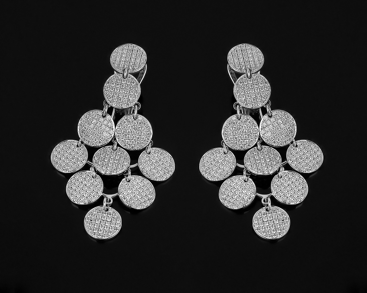 Шикарные золотые серьги с бриллиантами 4.73ct 230318/18 Шикарные золотые серьги с бриллиантами 4.73ct 230318/18