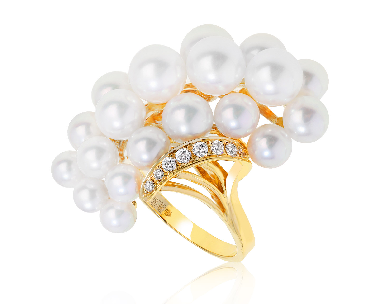 Оригинальное золотое кольцо Mikimoto 081121/2