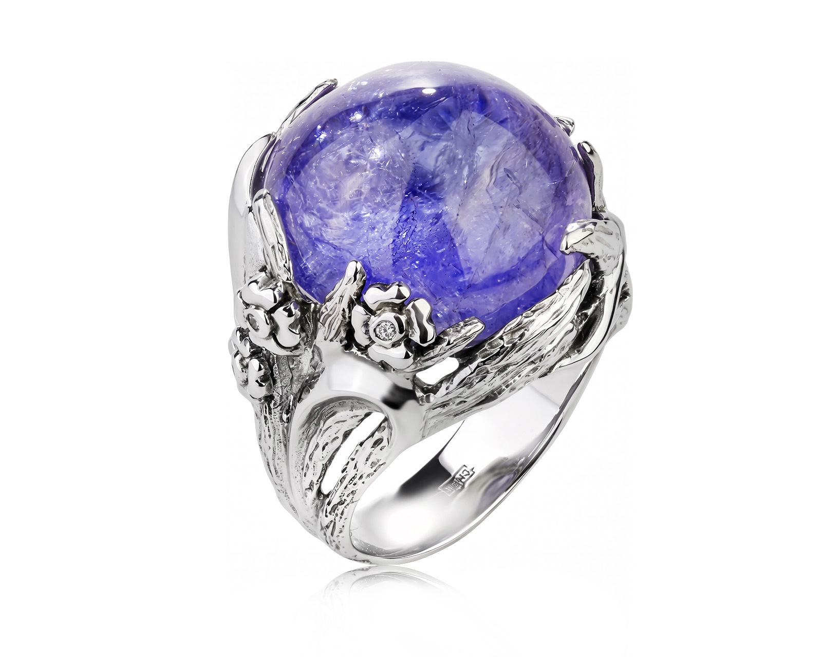 Золотое кольцо с танзанитом 29.72ct и бриллиантами 0.02ct 290726/3